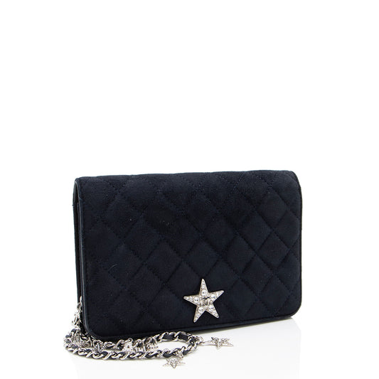 Chanel Suede Cocostellar Wallet on Chain Crossbody