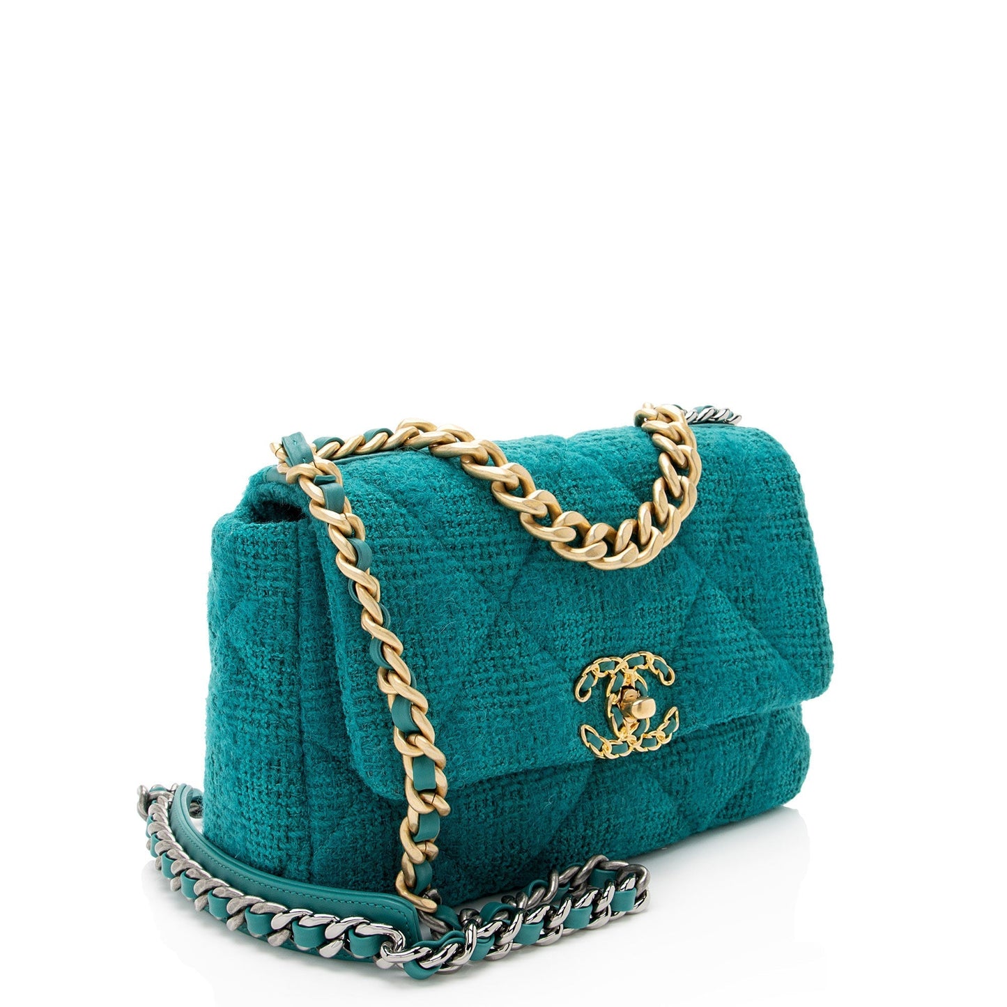 Chanel Tweed Ribbon 19 Medium Flap Shoulder Bag