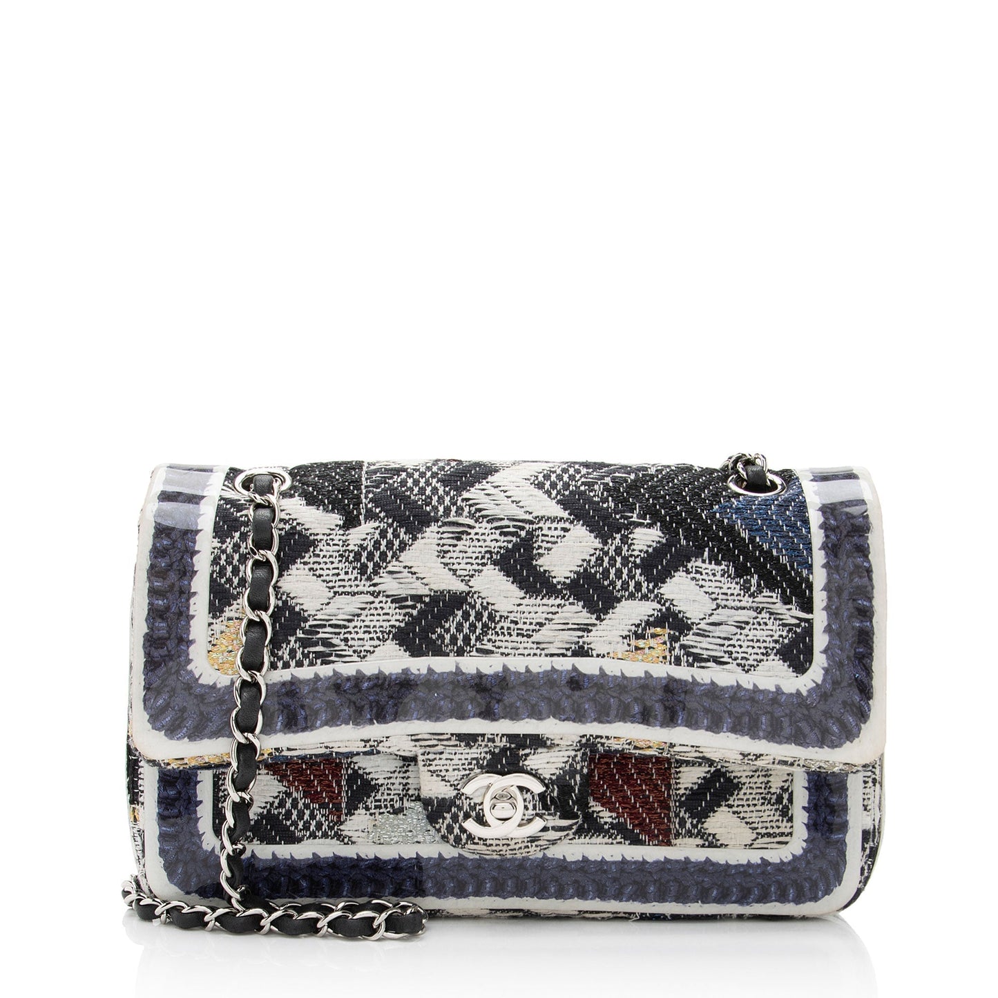 Chanel Tweed Silicone Medium Double Flap Bag