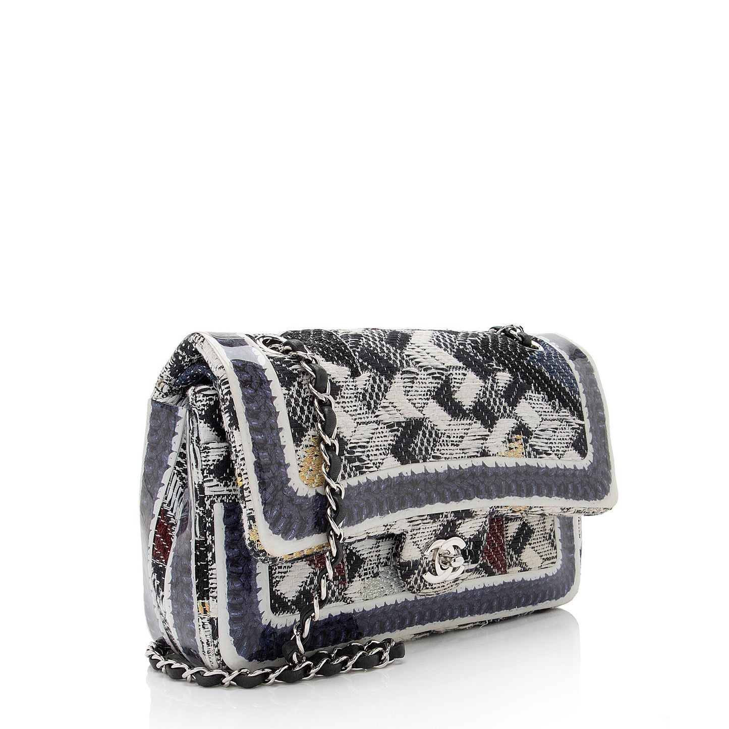 Chanel Tweed Silicone Medium Double Flap Bag