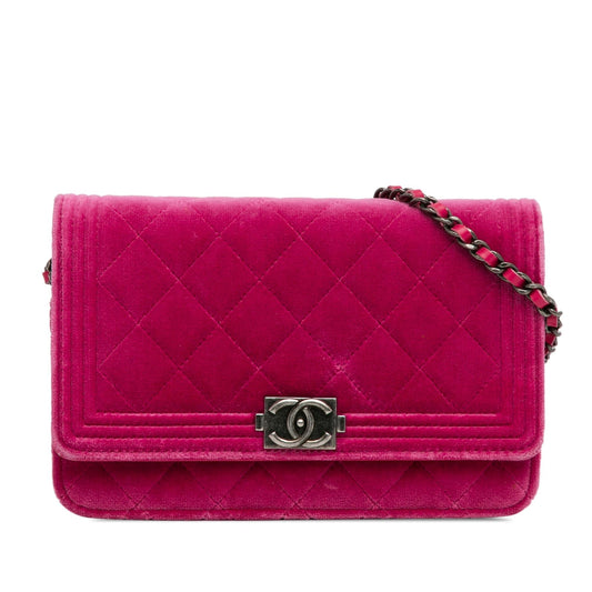 Chanel Velvet Boy Wallet On Chain (SHG-p9WVfn) Crossbody