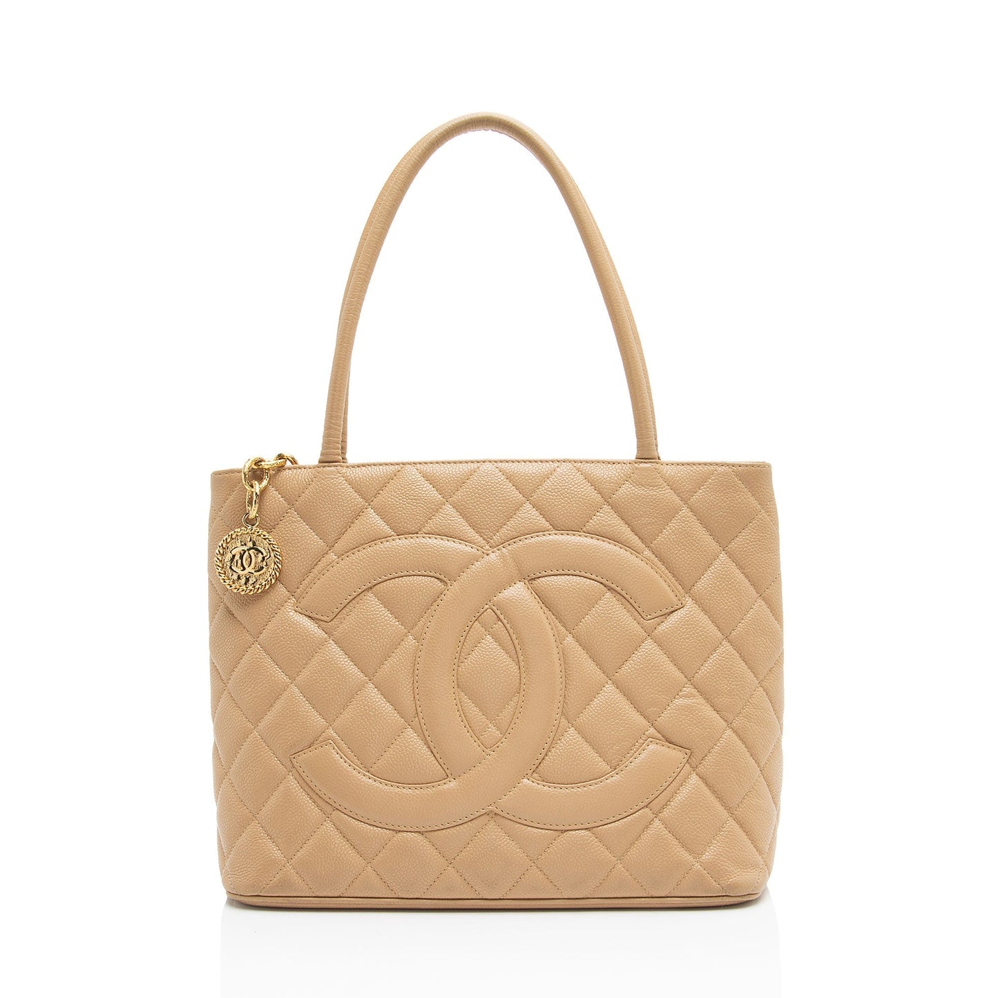 Chanel Vintage Caviar Leather Medallion Tote