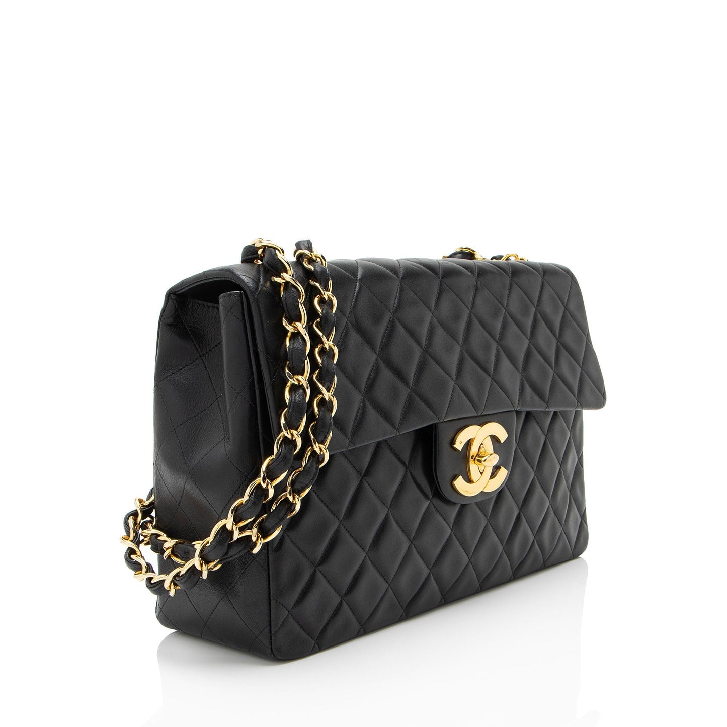 Chanel Vintage Lambskin XL Maxi Single Flap Shoulder Bag