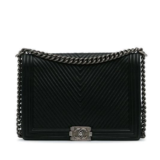 Chanel XL Chevron Boy Flap (SHG-WQzfRD) Crossbody