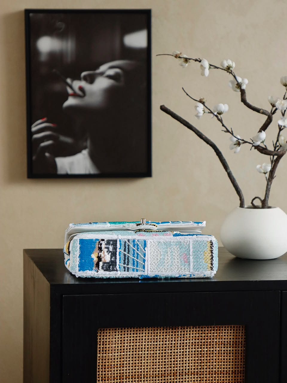 Chanel Classic Double Flap Sequin Patchwork Shoulder Bag Multicolor