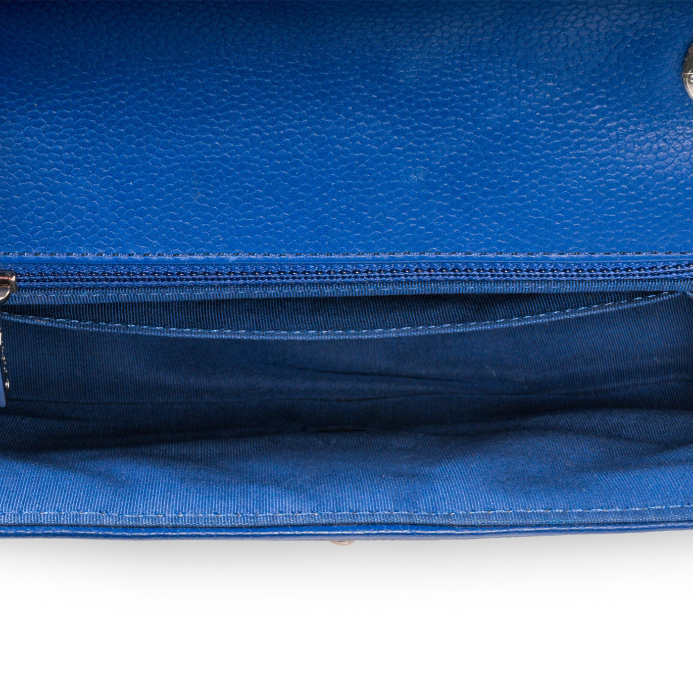 Chanel Blue Chevron Single Flap Bag