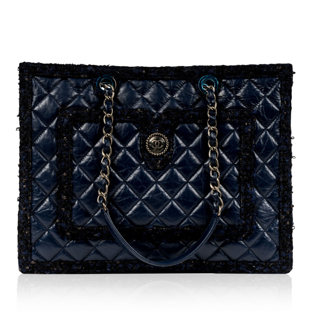 Chanel Tweed Shopper Tote