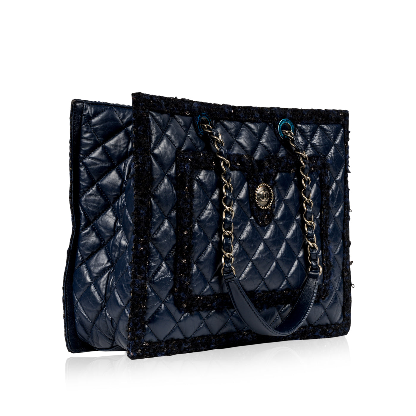 Chanel Tweed Shopper Tote