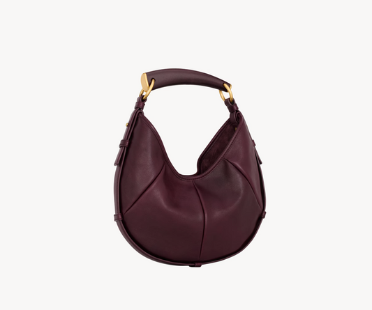 Chloé Bracelet Hobo Leather Shoulder Bag Burgundy