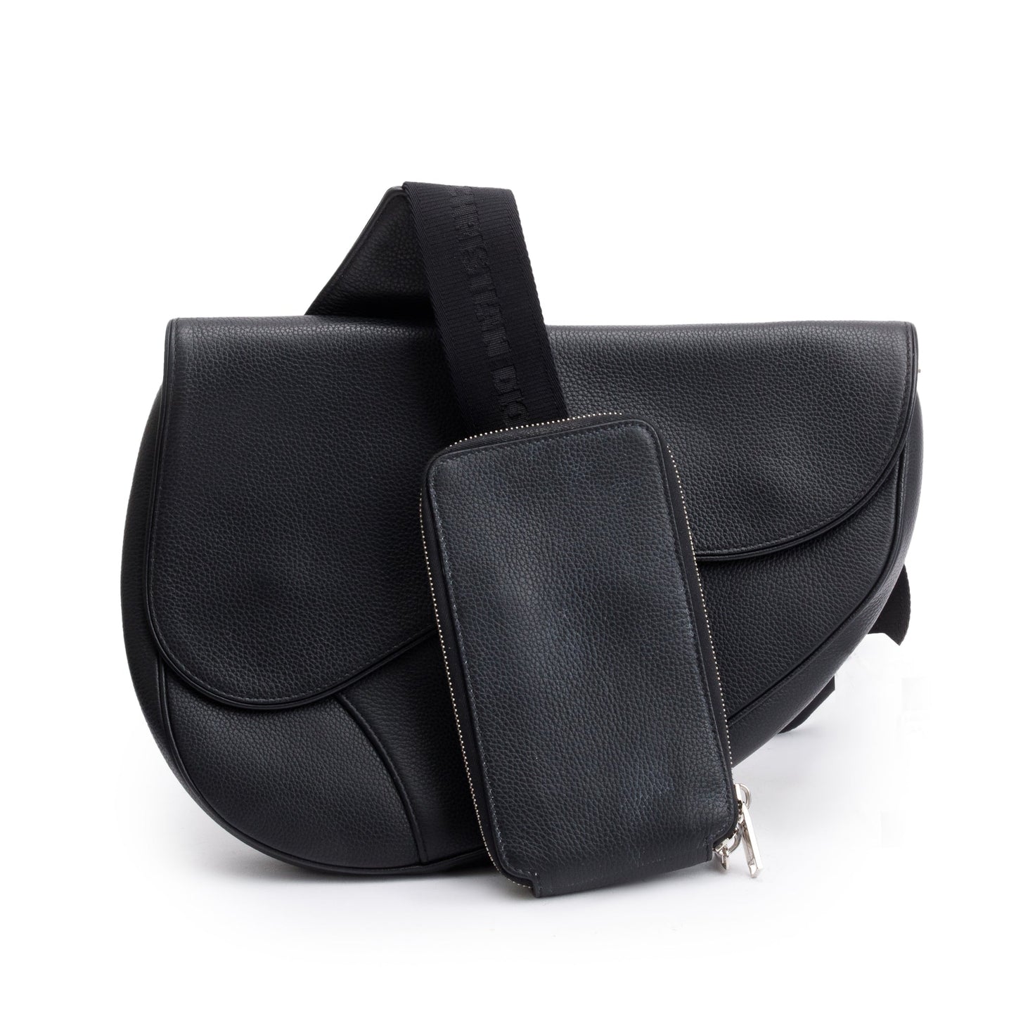 Christian 2020 Dior Black Leather Saddle Bag