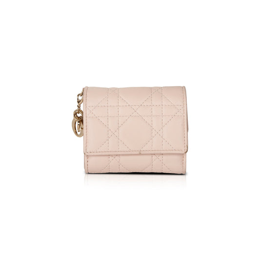 Christian Dior 2020 Cannage Lambskin Lady Dior Lotus Wallet