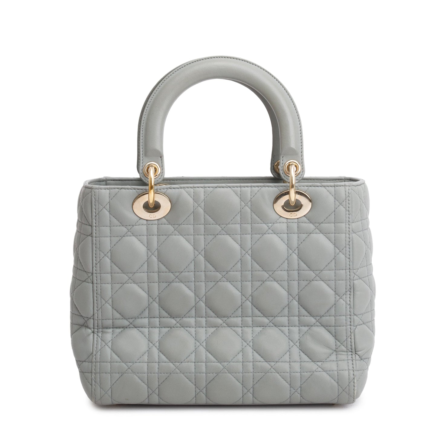 Christian Dior 2020 Grey Cannage Lambskin Leather Medium Lady Dior Bag
