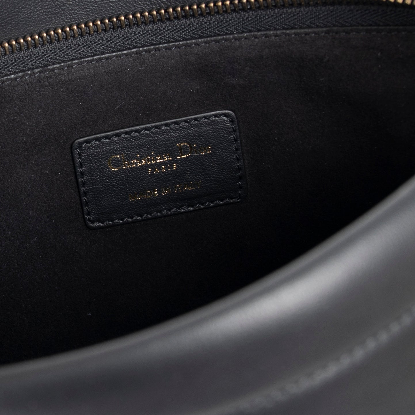 Christian Dior 2020 Leather Logo Zip Clutch