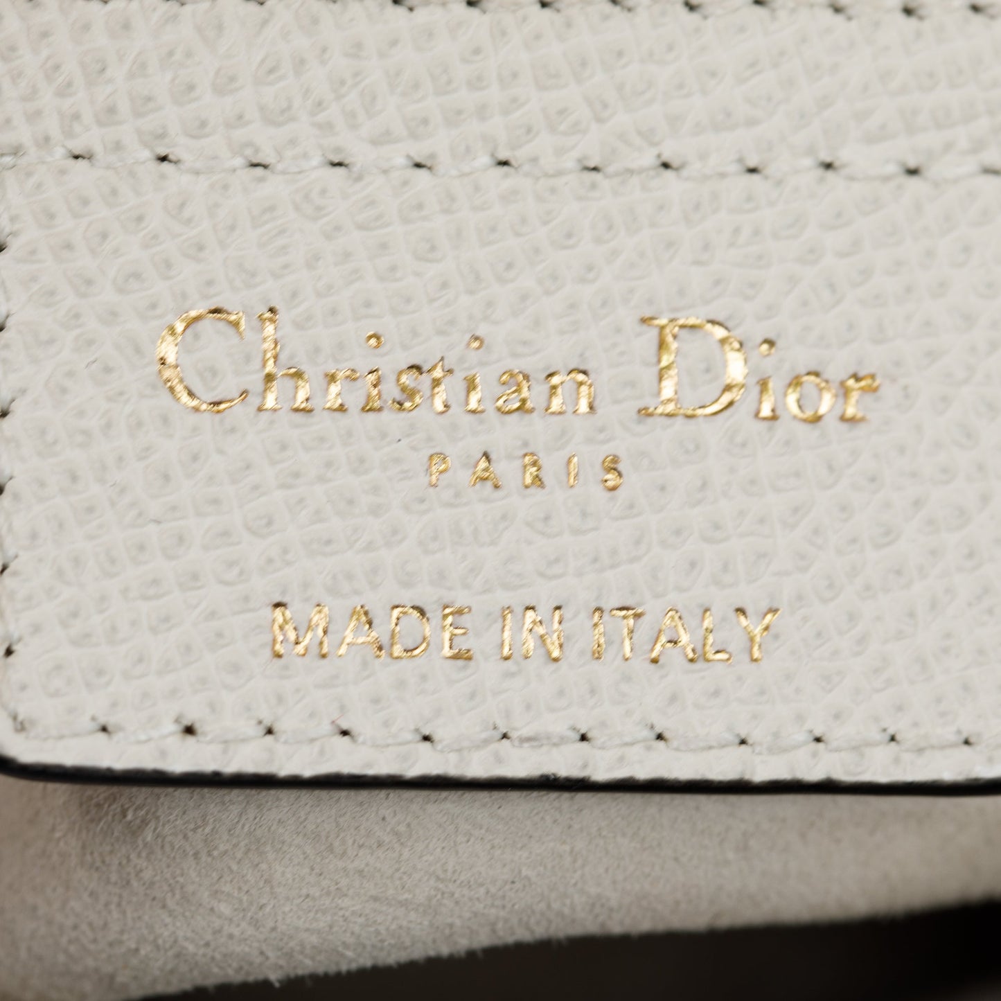Christian Dior 2020 White Grained Calfskin Leather Medium Saddle Bag