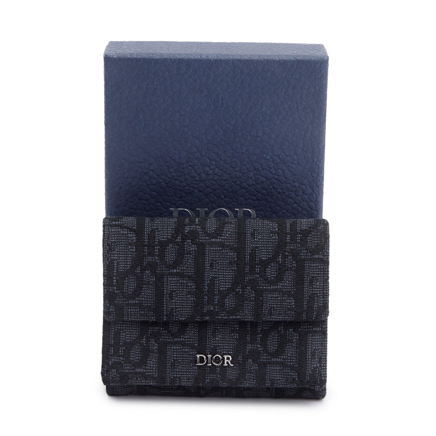 Christian Dior 2021 Black Oblique Trifold Compact Wallet