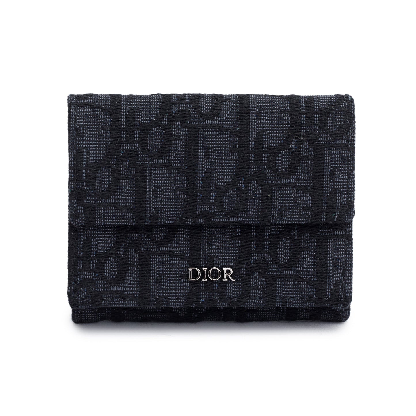 Christian Dior 2021 Black Oblique Trifold Compact Wallet