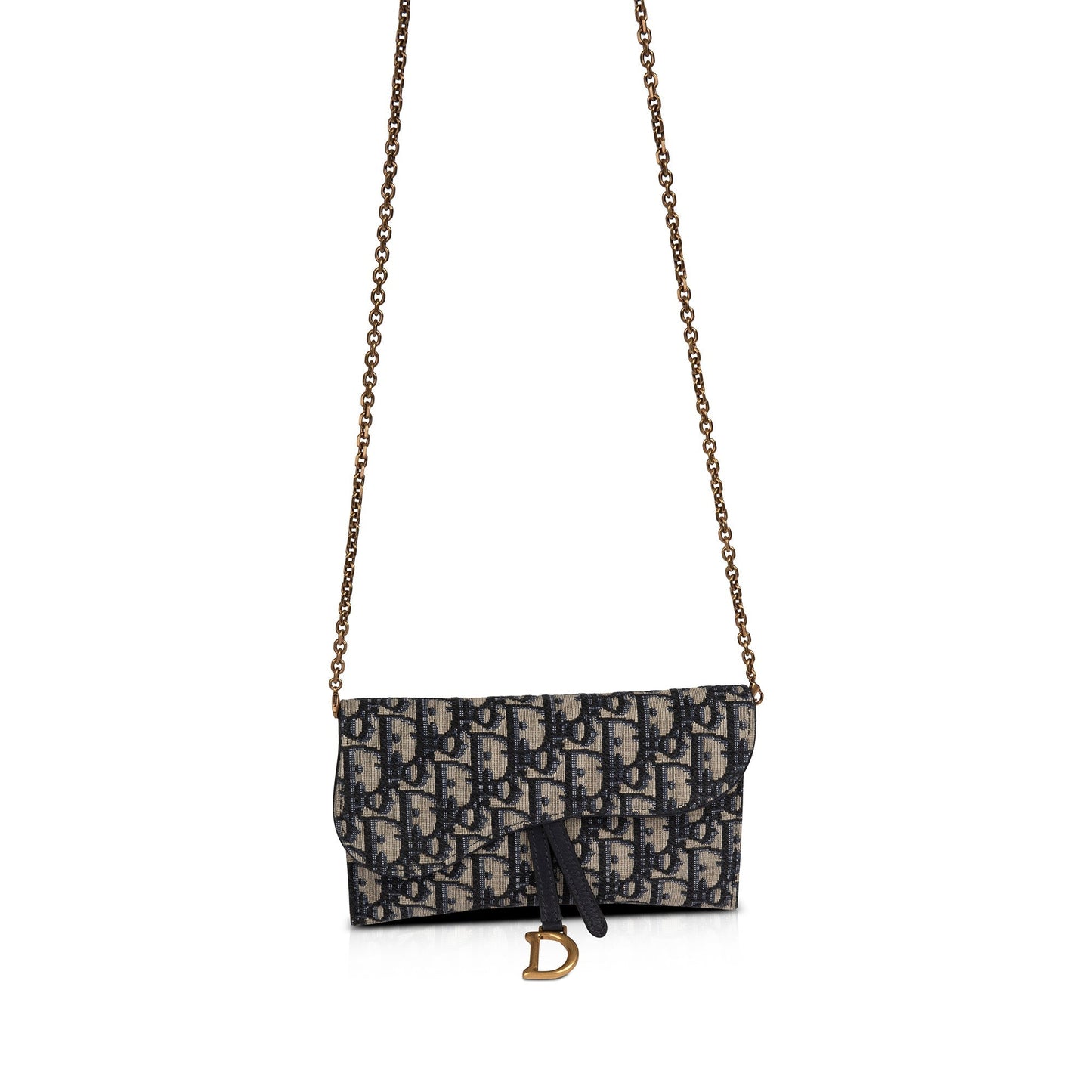 Christian Dior 2021 Oblique Saddle Wallet on Chain