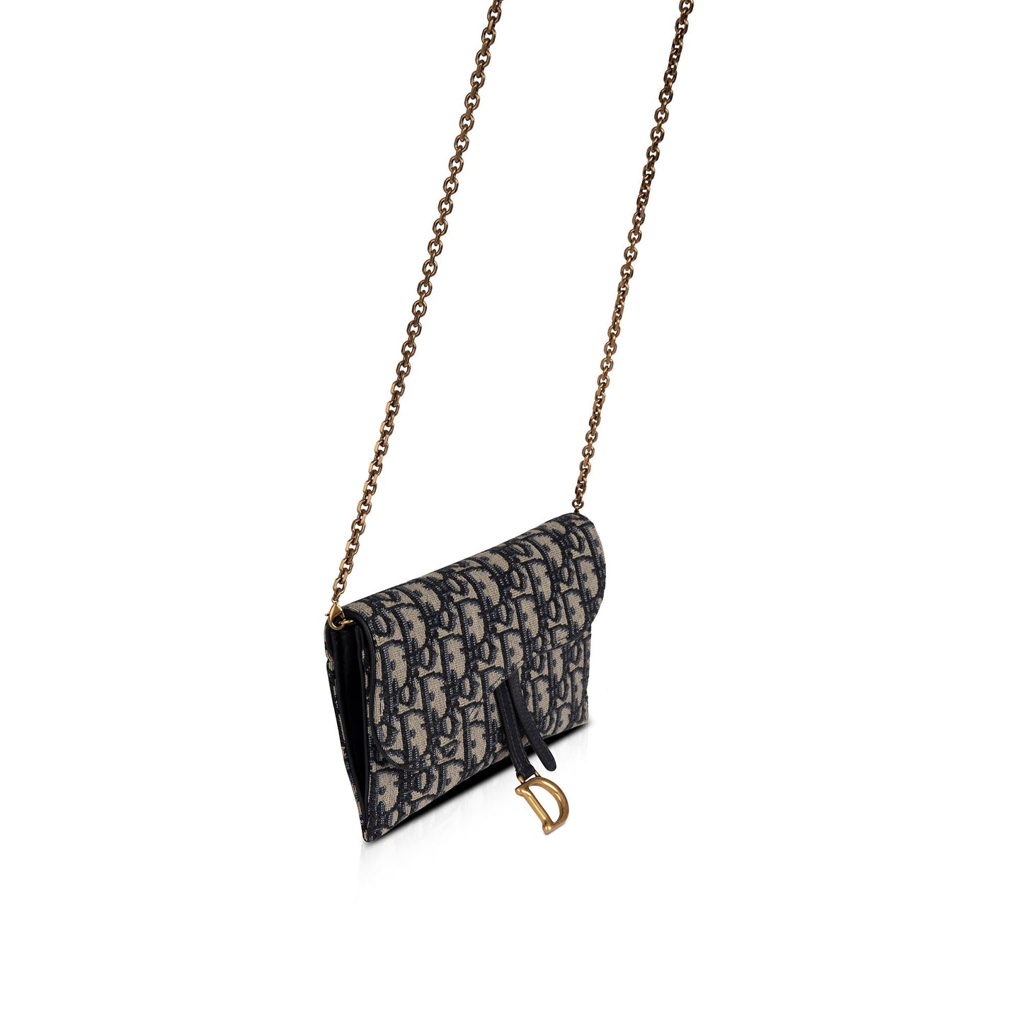 Christian Dior 2021 Oblique Saddle Wallet on Chain