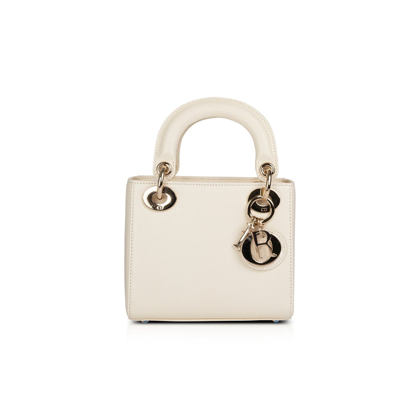 Christian Dior 2021 White Lizard Mini Lady Dior Bag