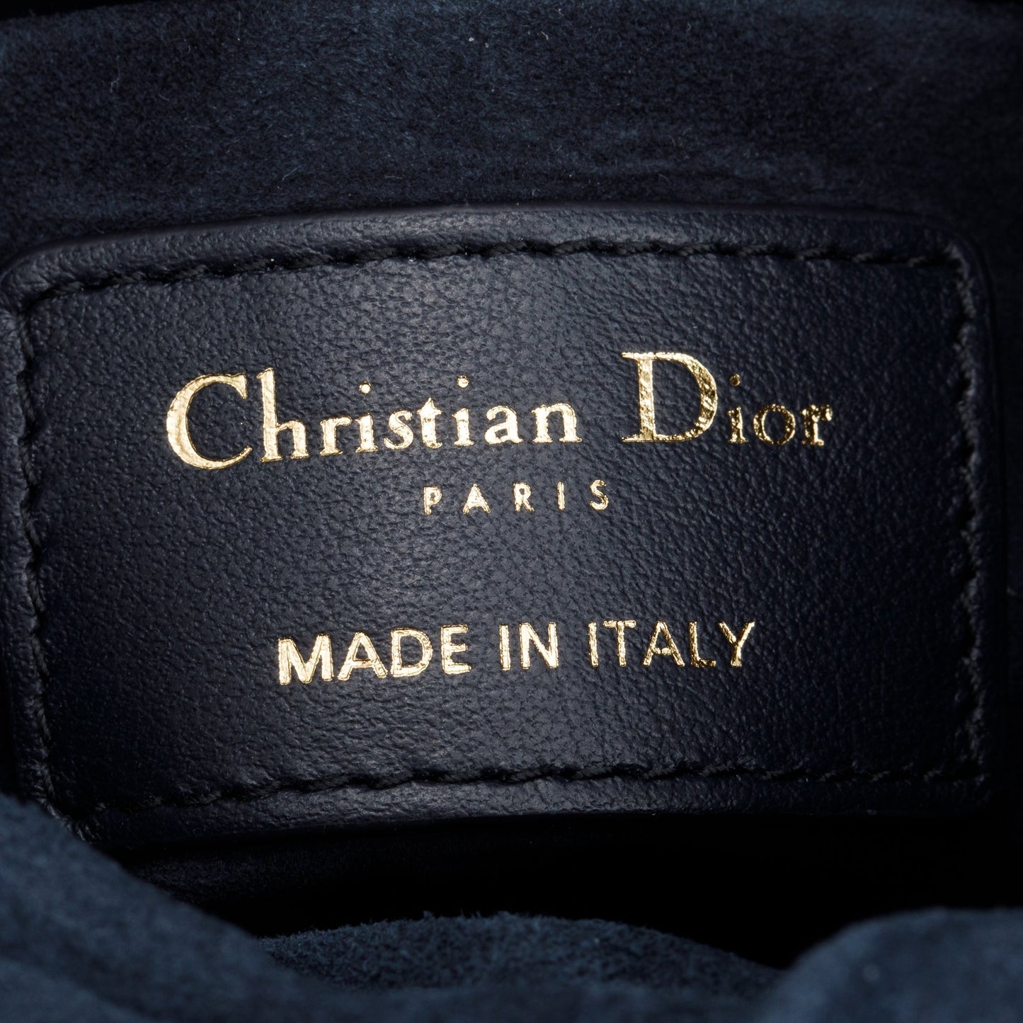 Christian Dior 2022 Black Lambskin Leather Micro Vibe Drawstring Bucket Bag