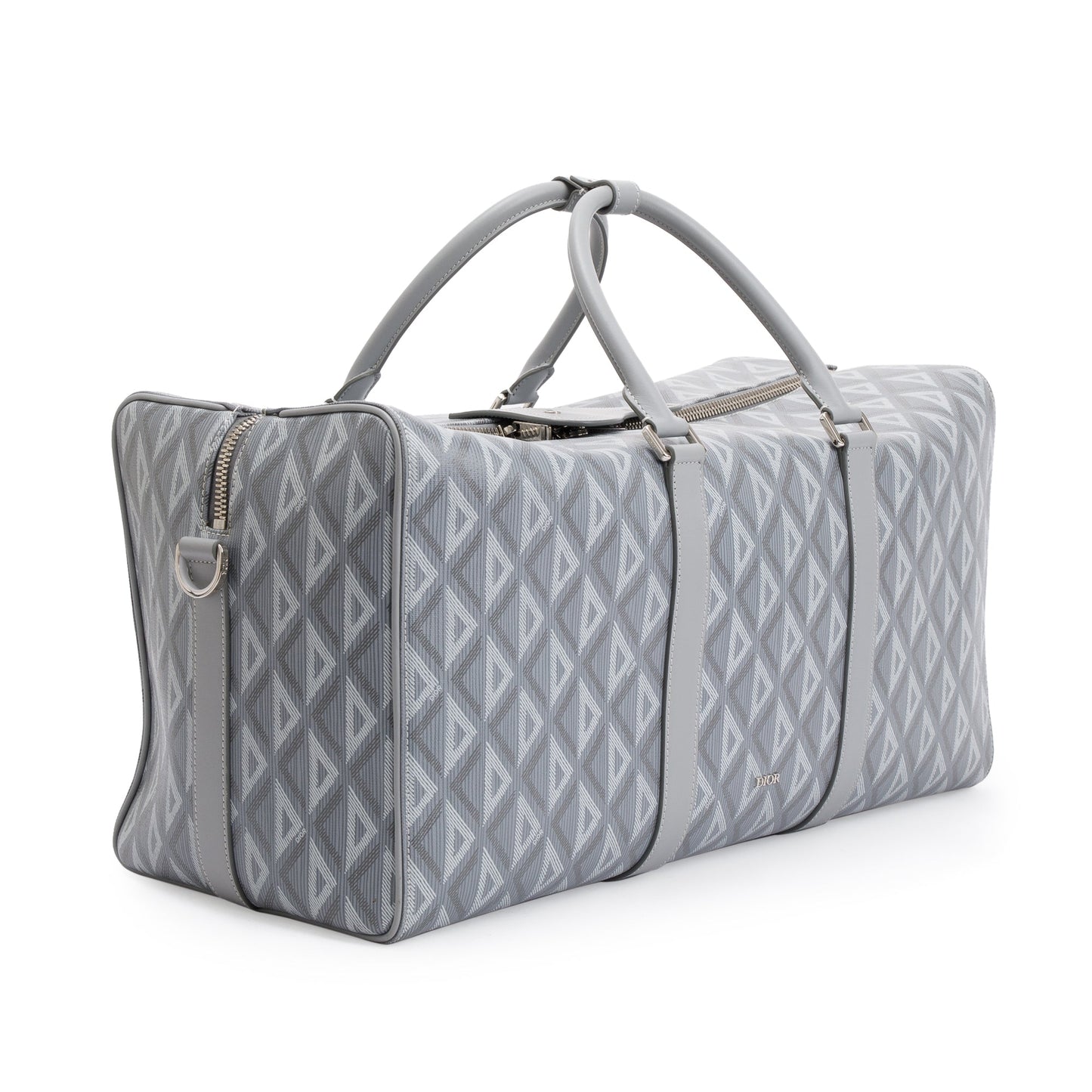 Christian Dior 2022 Gray CD Diamond Lingot 50 Duffle Bag