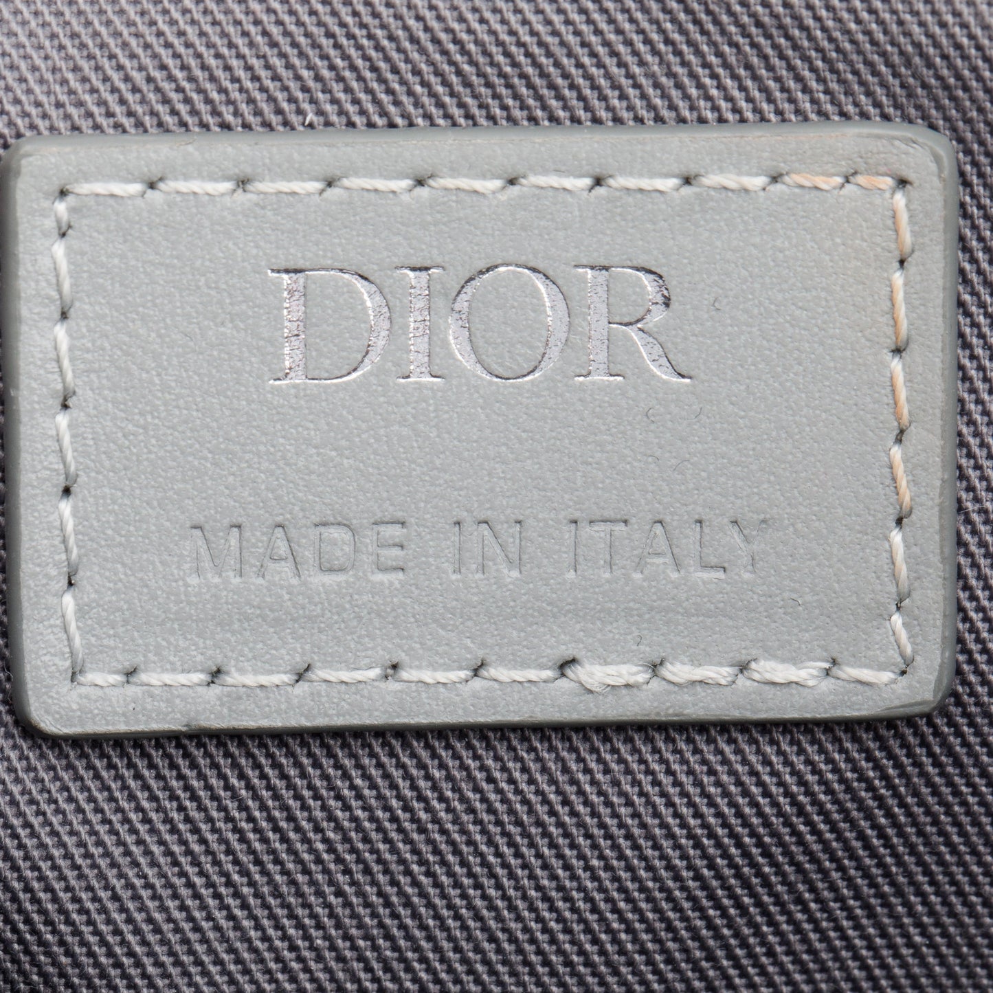Christian Dior 2022 Grey Calfskin Leather CD Diamond Coated Canvas Mini Saddle Crossbody Bag