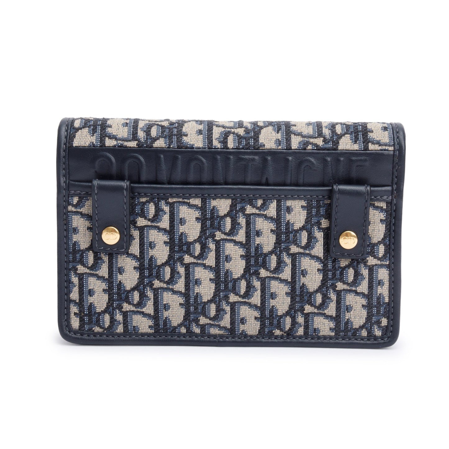 Christian Dior 2022 Navy Oblique 30 Montaigne 2-In-1 Pouch Bag