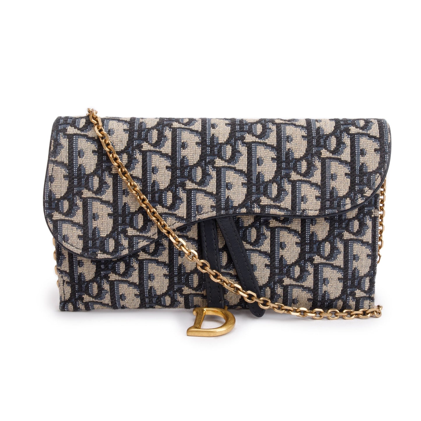 Christian Dior 2022 Oblique Long Saddle Wallet on Chain