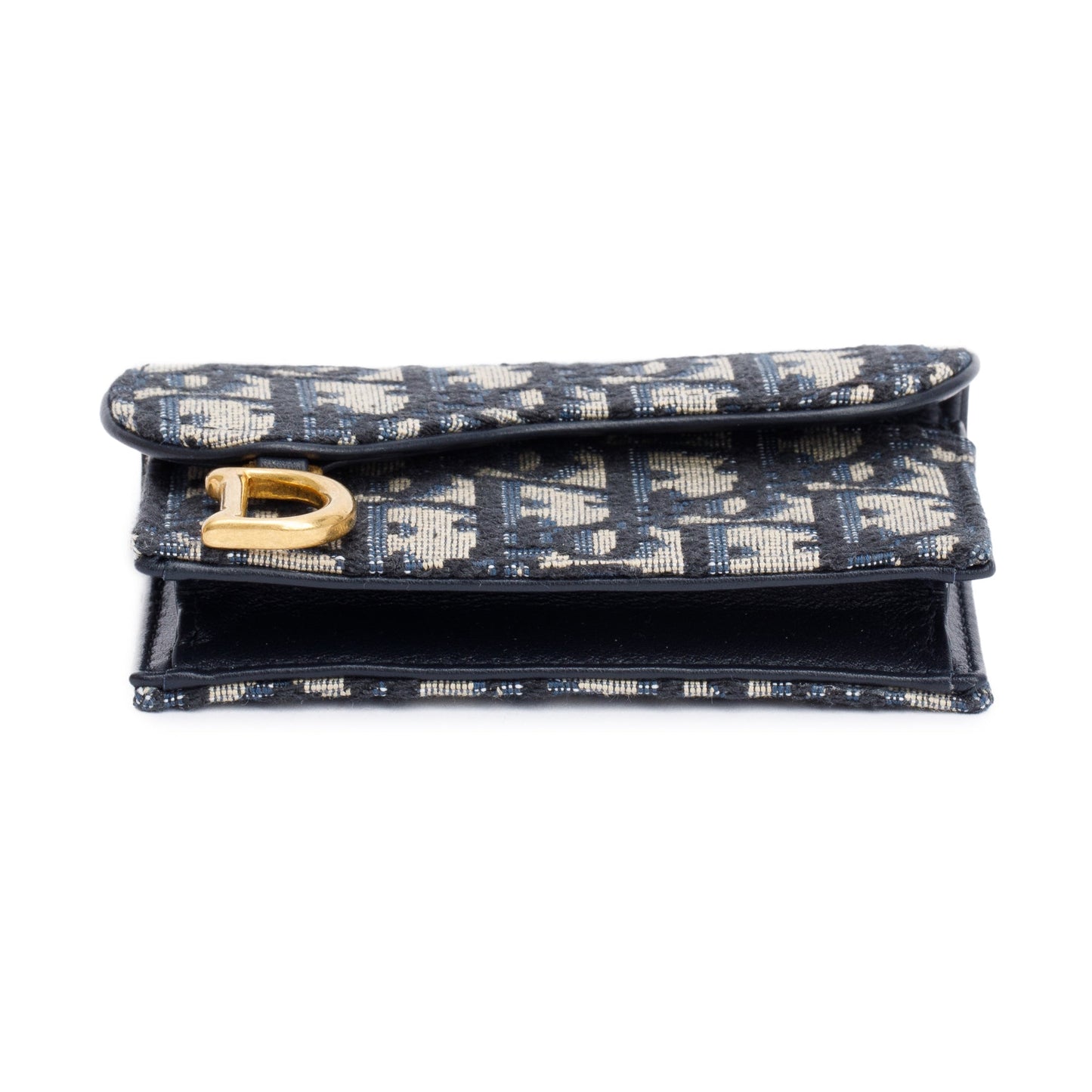 Christian Dior 2022 Oblique Saddle Bloom Flap Card Holder