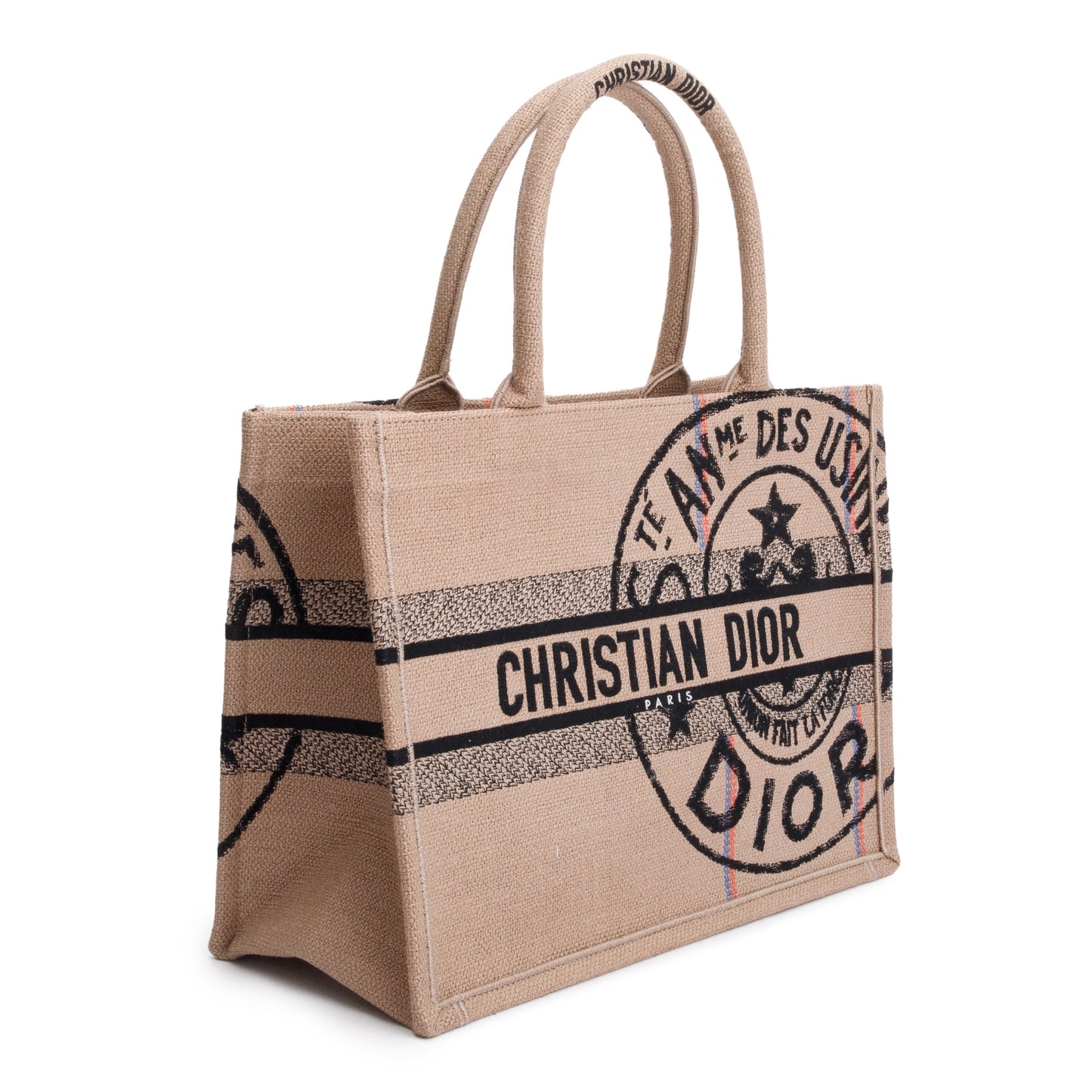 Christian Dior 2023 Beige Canvas L'Union Fait La Force Medium Book Tote