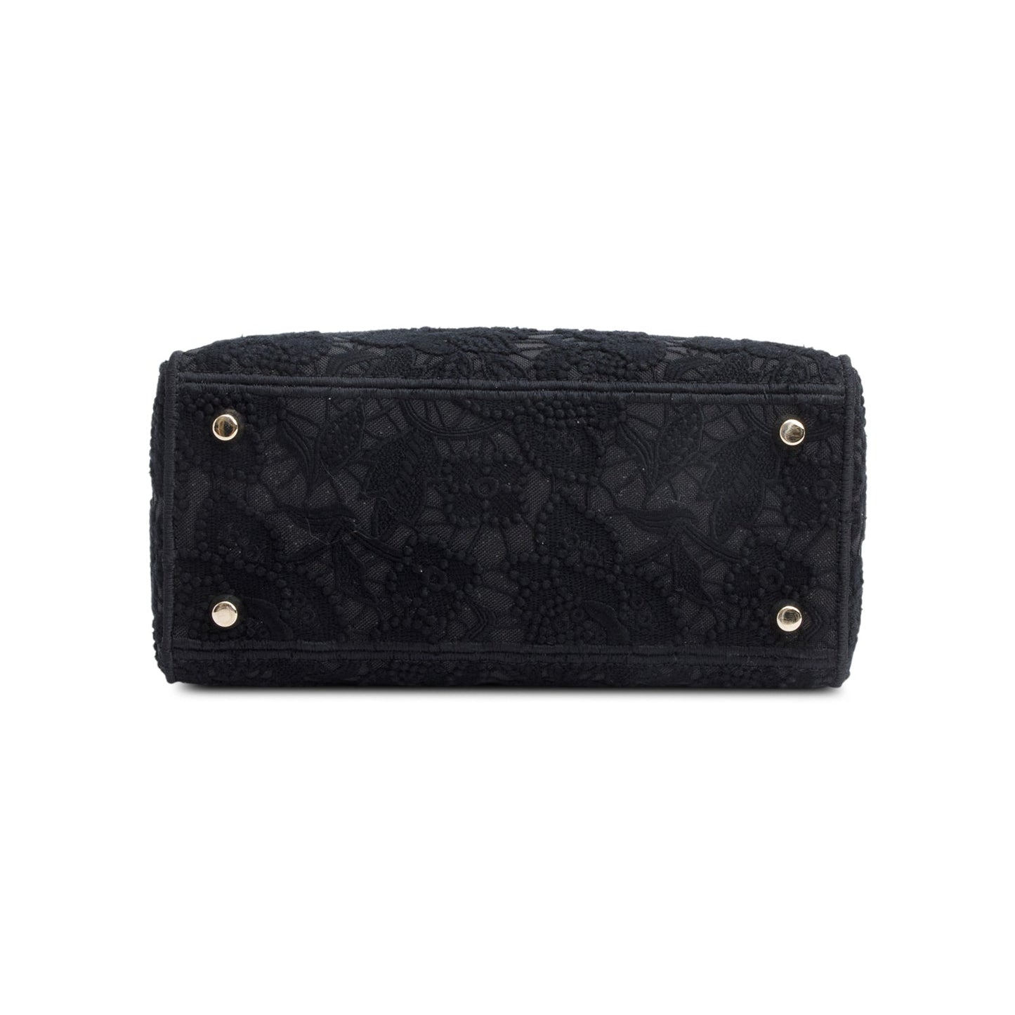 Christian Dior 2023 Black Canvas Medium Lady D-Lace Bag