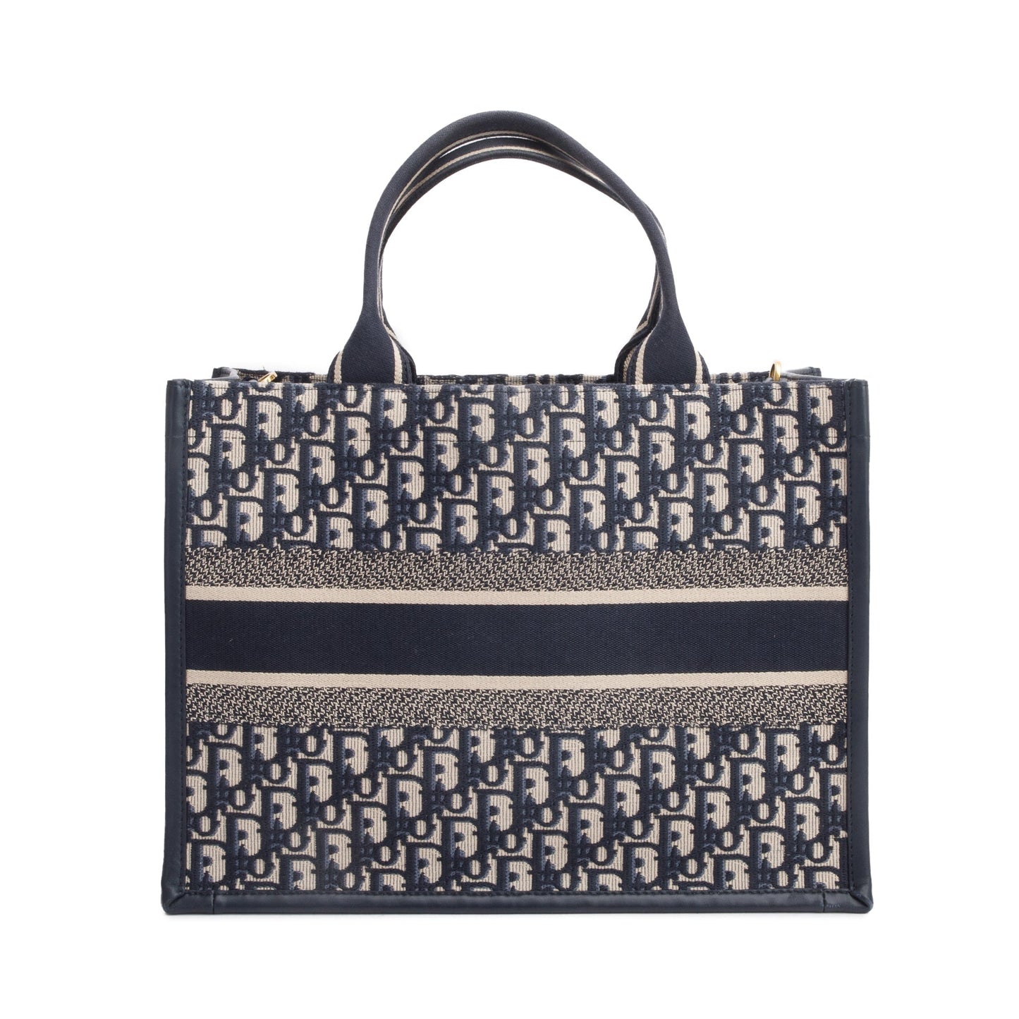 Christian Dior 2023 Navy Oblique Embroidered Medium Book Tote