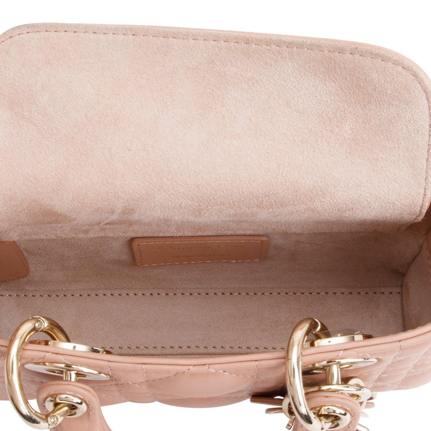 Christian Dior 2023 Rose Des Vents Cannage Lambskin Micro Lady D-Joy Bag