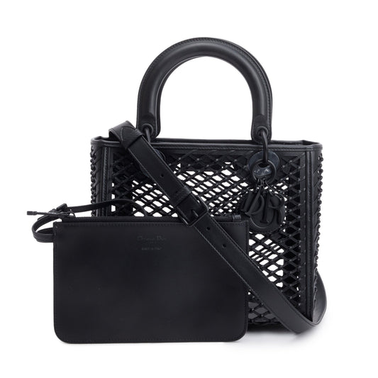 Christian Dior 2026 Black Leather So Black Medium Lady Dior Bag