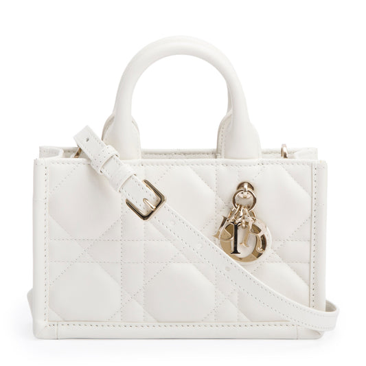 Christian Dior 2026White Macrocannage Lambskin Mini Book Tote