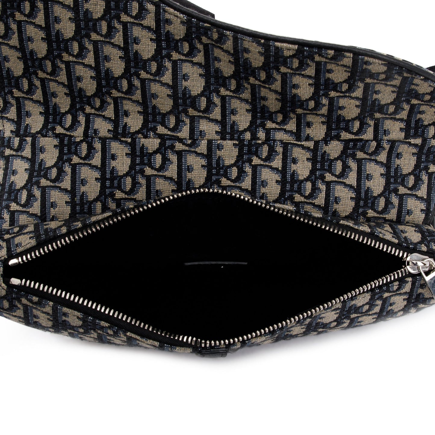 Christian Dior Beige & Black Oblique Mens Saddle Bag