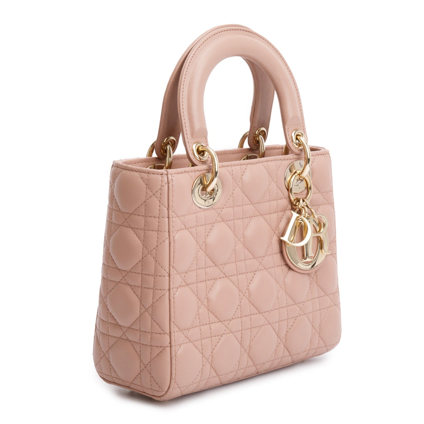 Christian Dior Beige Cannage Lambskin Leather Small Lady Dior My Abcdior Bag