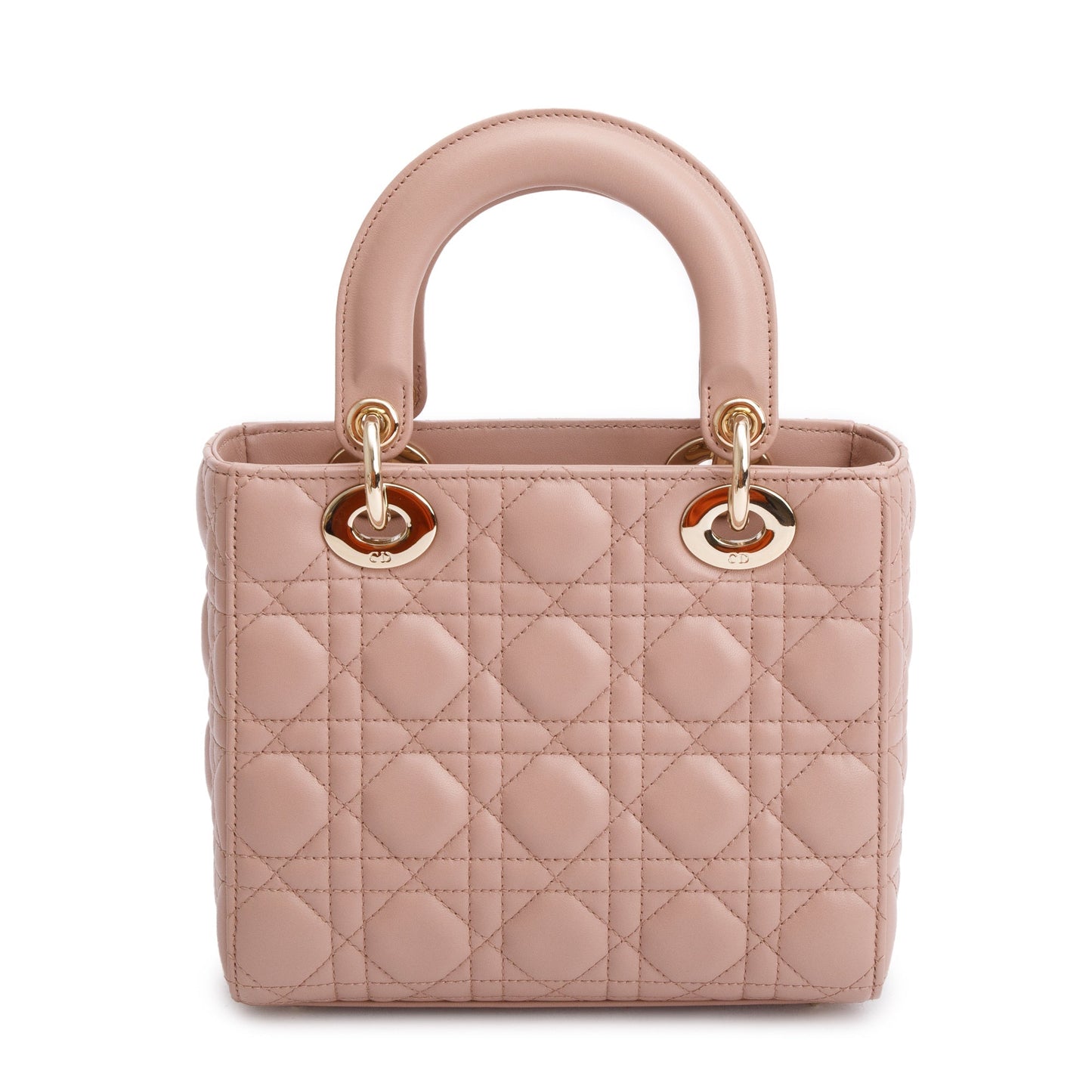 Christian Dior Beige Cannage Lambskin Leather Small Lady Dior My Abcdior Bag