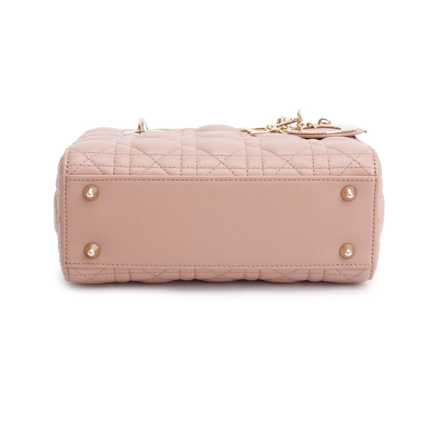 Christian Dior Beige Cannage Lambskin Leather Small Lady Dior My Abcdior Bag