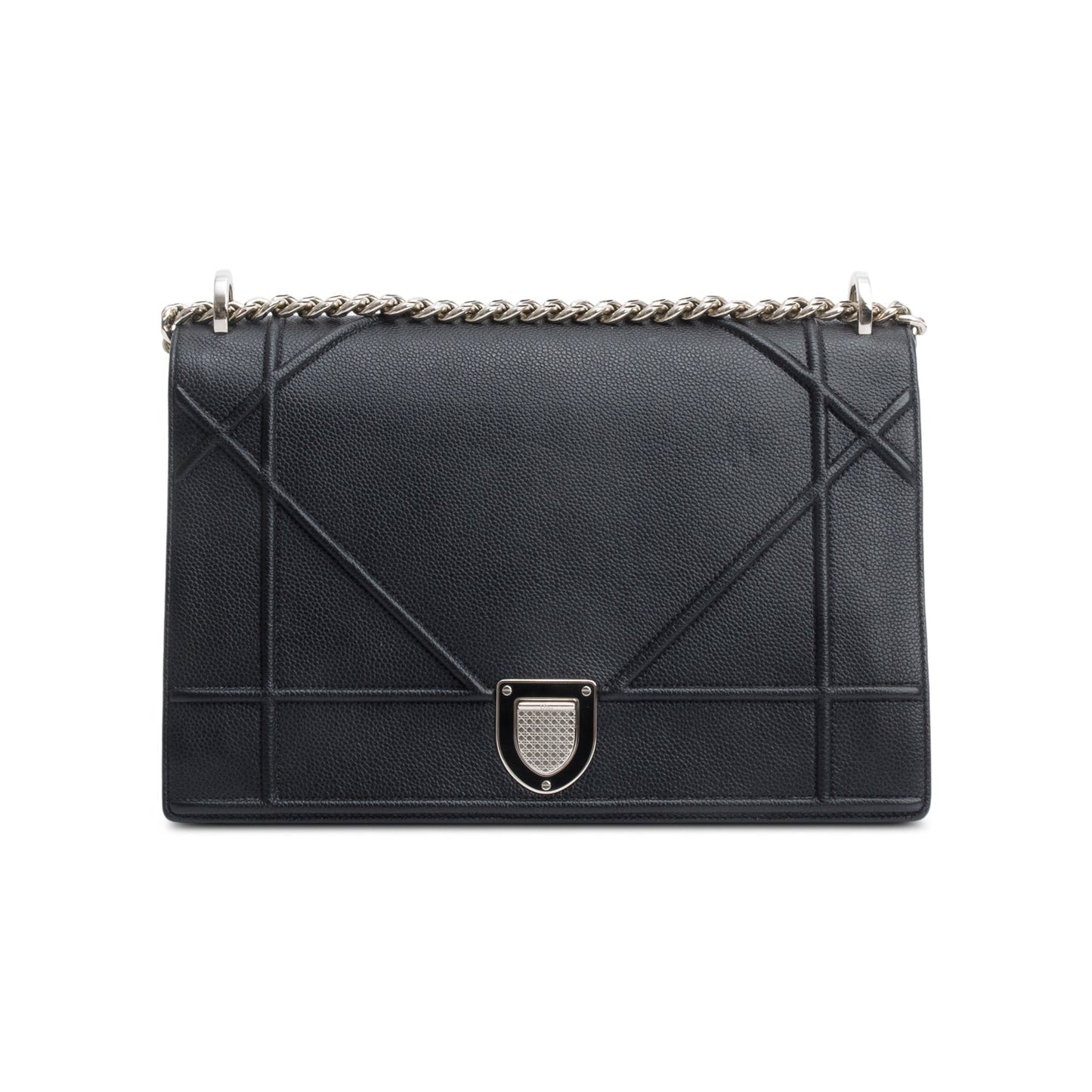 Christian Dior Black Calfskin Leather Medium Diorama Flap Bag