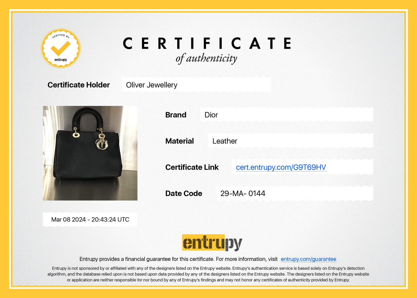 Christian Dior Black Calfskin Leather Medium Diorissimo Tote