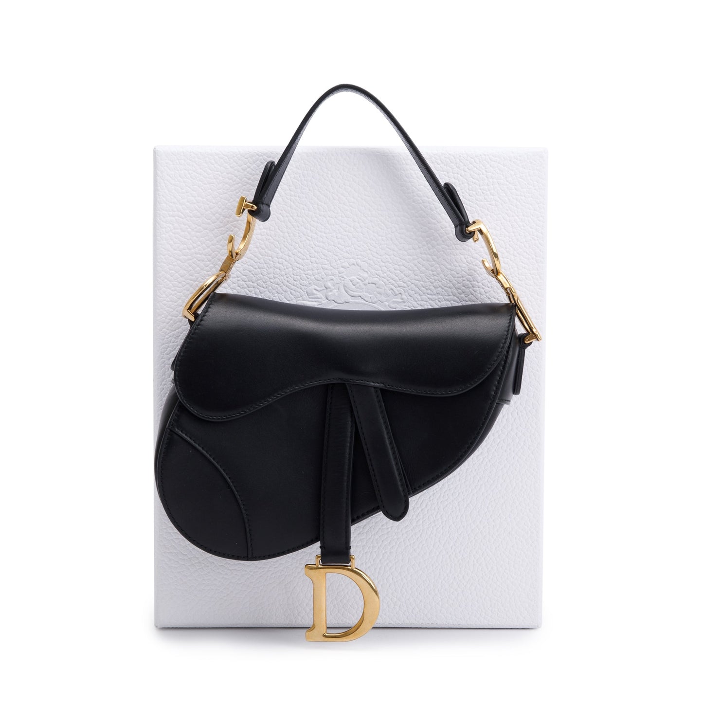 Christian Dior Black Calfskin Leather Mini Saddle Bag
