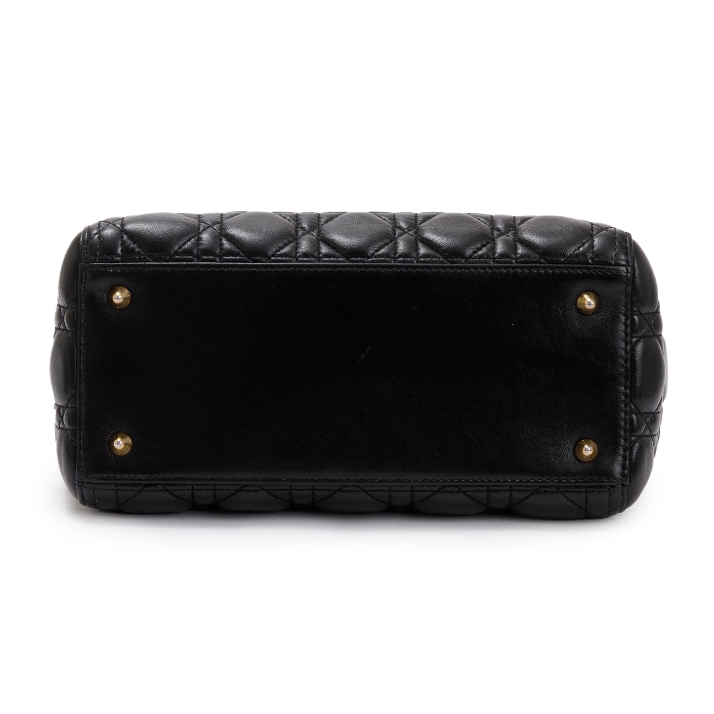 Christian Dior Black Cannage Lambskin Leather Medium Lady Dior Bag