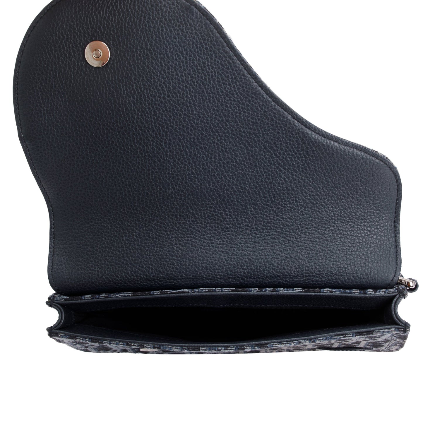 Christian Dior Black Oblique Jacquard Saddle Pouch