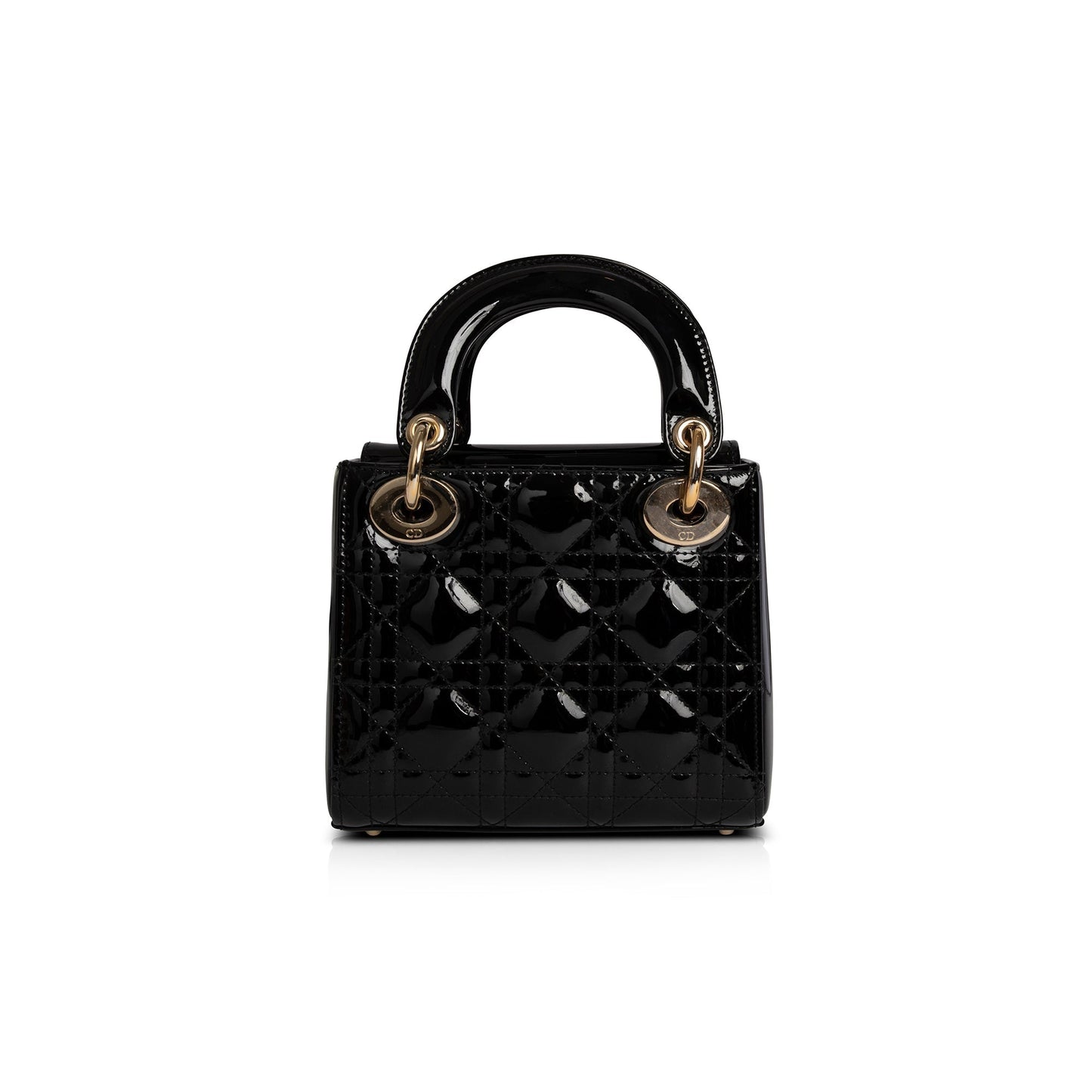 Christian Dior Black Patent Mini Lady Dior Bag