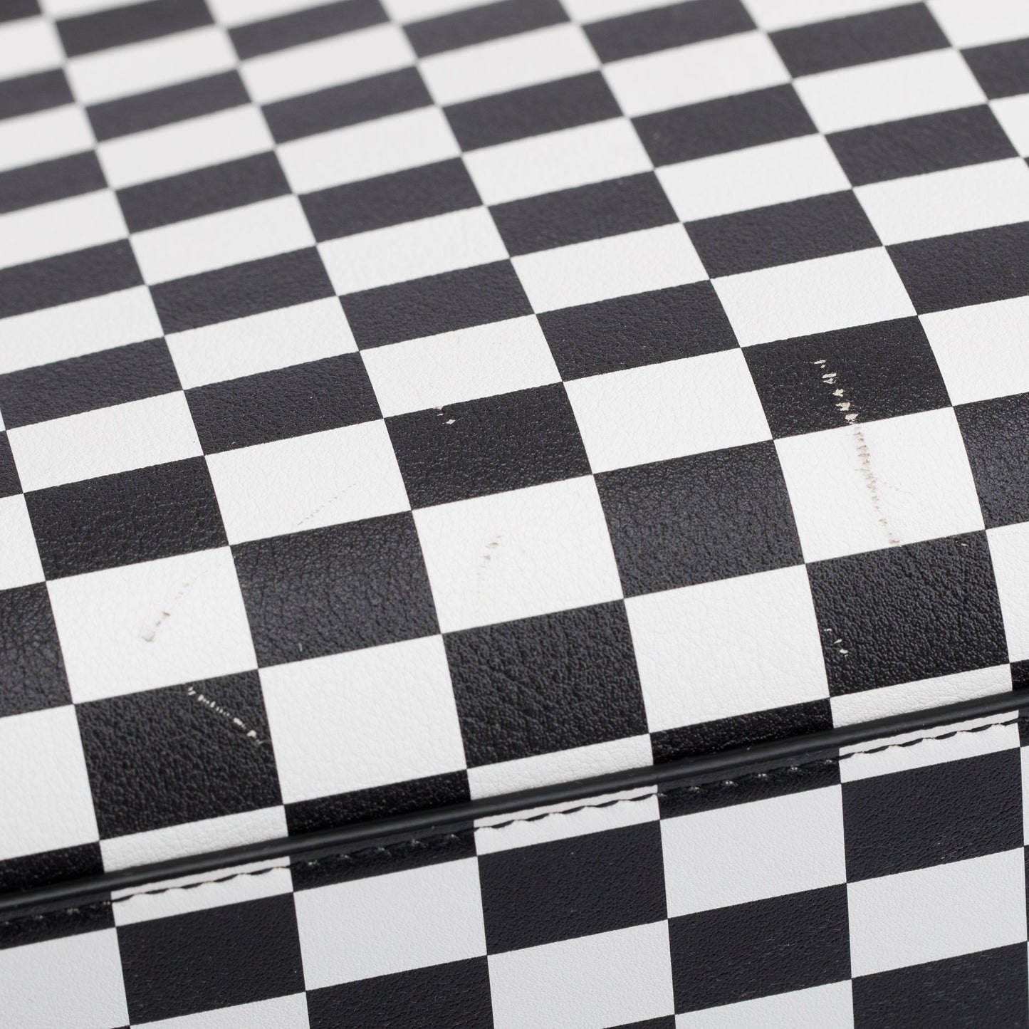 Christian Dior Black & White Check Print Leather Medium Lady Dior Bag