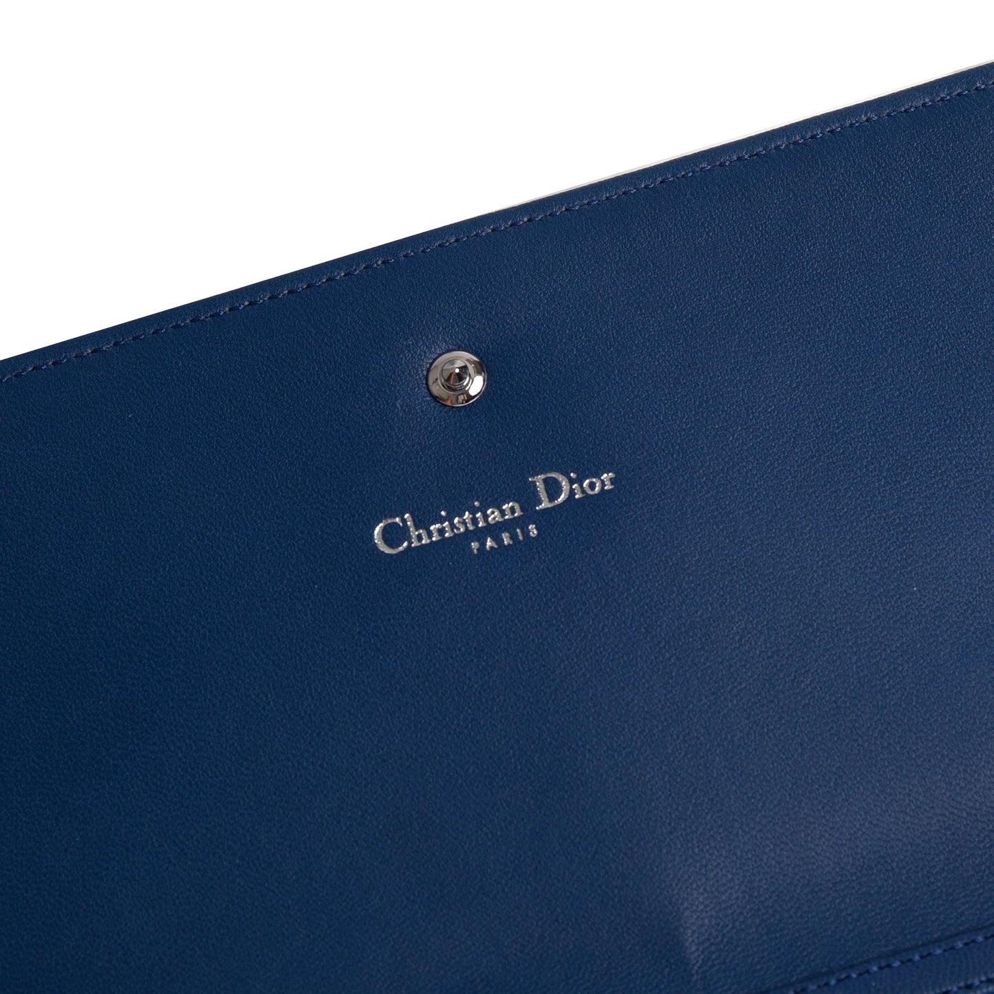 Christian Dior Blue Diorama Wallet on Chain
