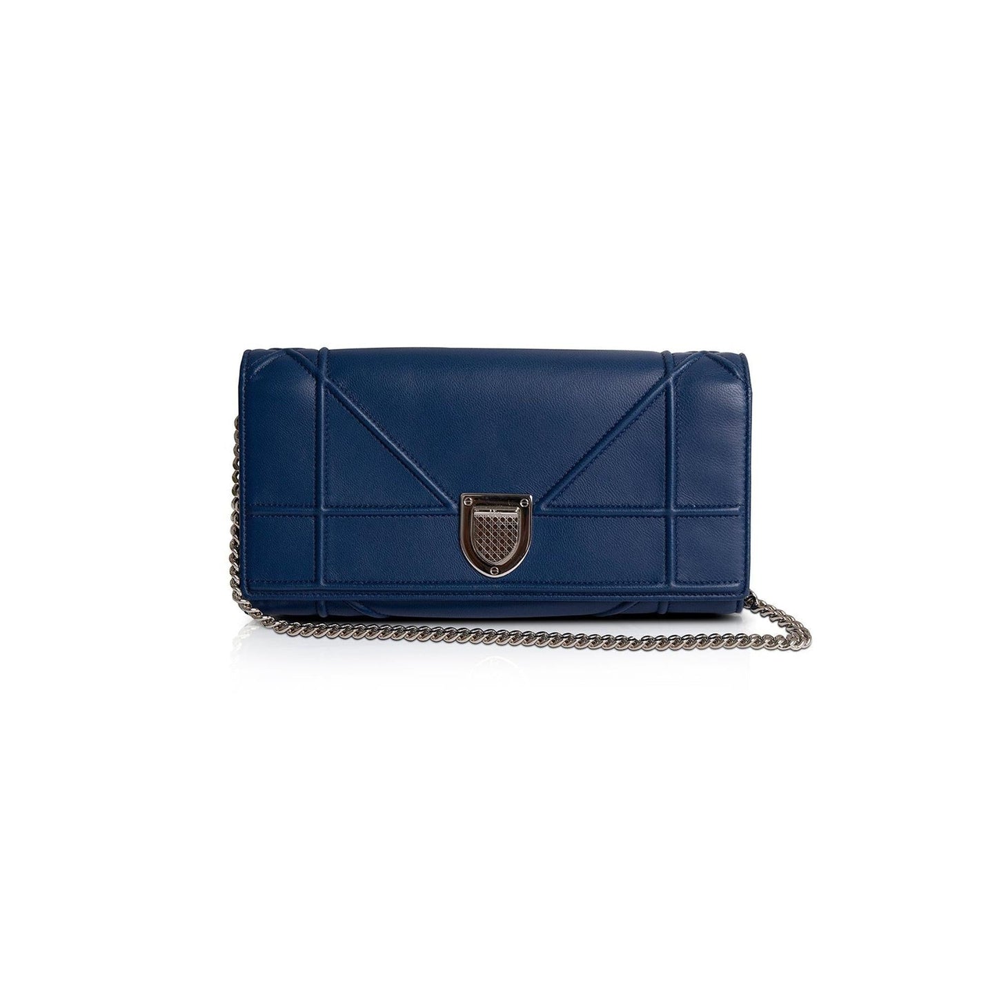 Christian Dior Blue Diorama Wallet on Chain
