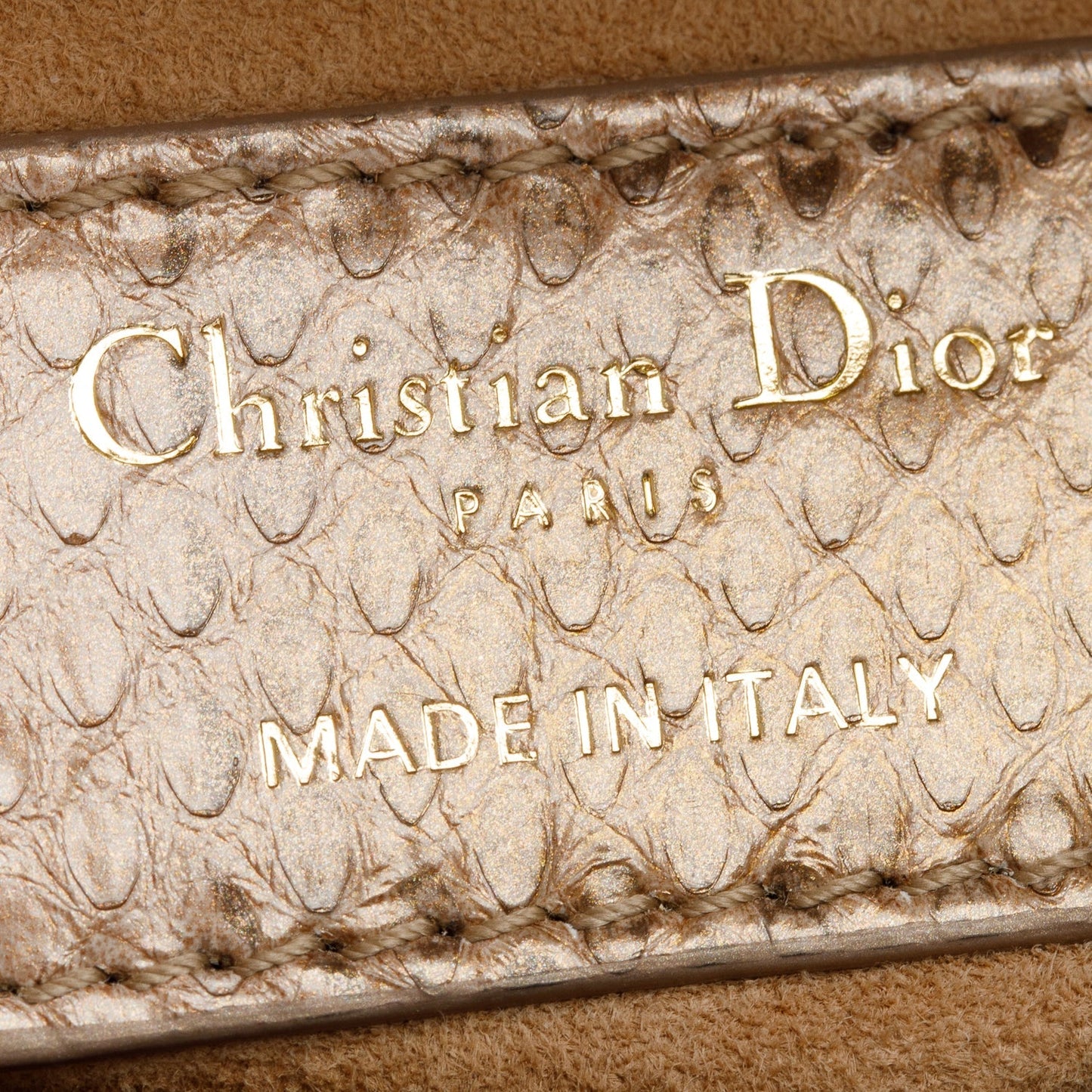 Christian Dior Brown Python Mini Lady Dior Bag