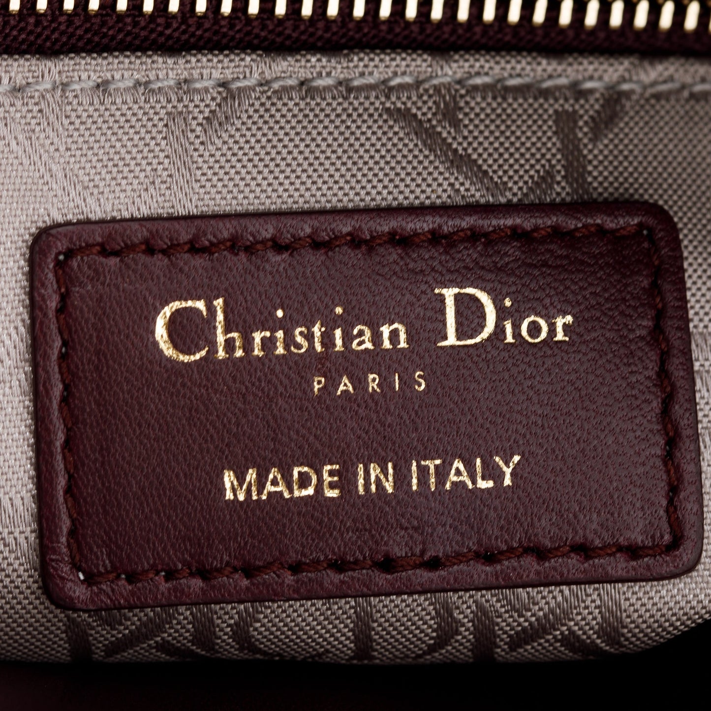 Christian Dior Burgundy Cannage Leather Small Lady Dior Bag